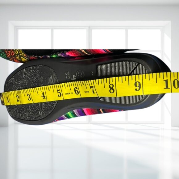 Moleca Bohemian Striped Multicolor Ballet Flats Comfort Shoes Brazil Size 35 - Picture 11 of 14